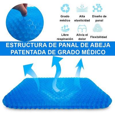 ✨ ErgoGel™ – Cojín Ortopédico de Gel – Máximo Confort para Todos, Sin Dolor