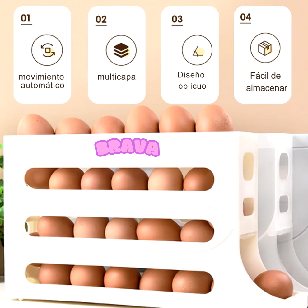 🥚 EggRoll™ – Dispensador Automático de Huevos – Organiza y Protege tus Alimentos